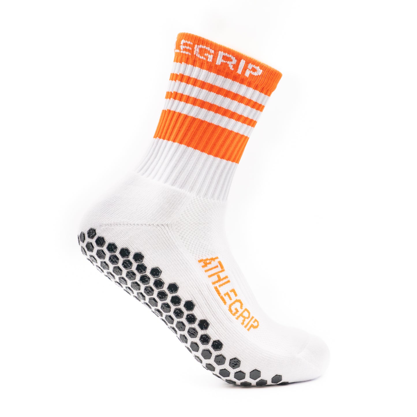 Orange and White Grip Socks
