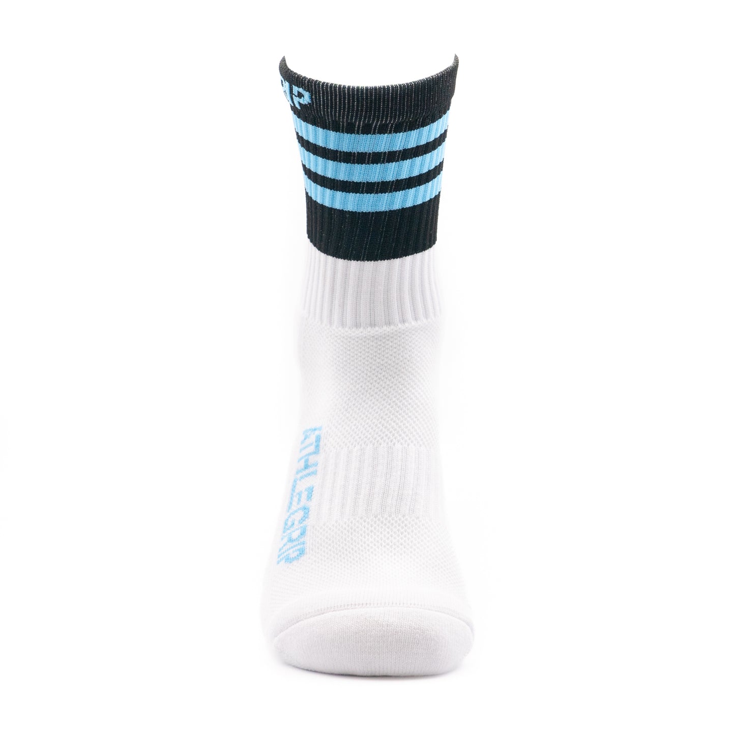 Black and Sky Blue Grip Socks