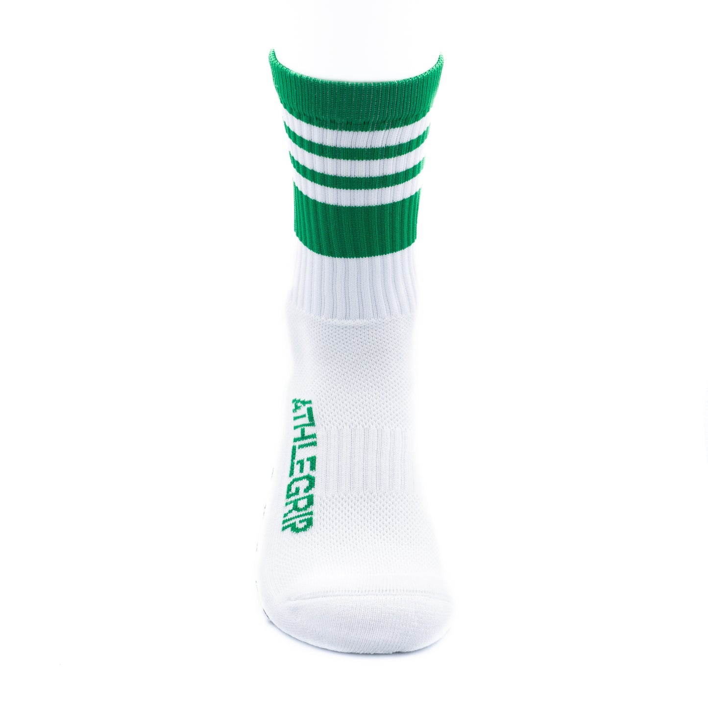 Green and White Grip Socks