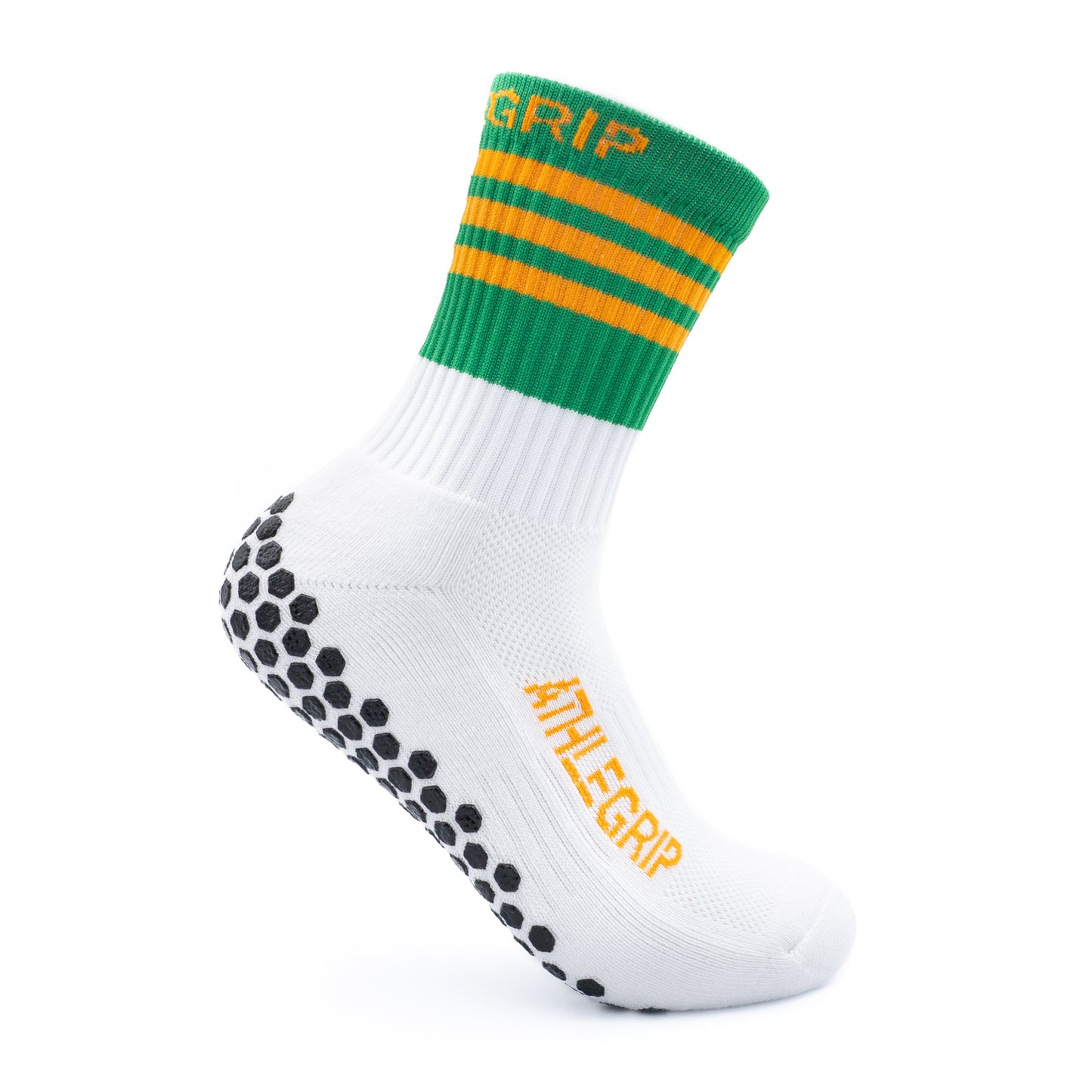 Green and Gold Grip Socks